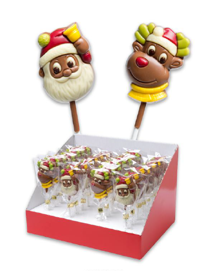 Chocolate Lollipop Santa or Raindeer Face