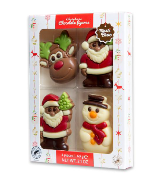 Chocolates Snowman Santas Reindeer 4pcs Gift Box 60g