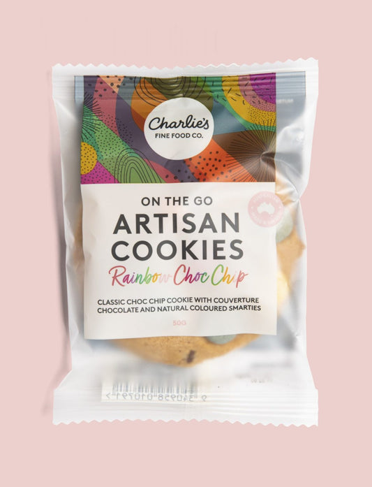 Rainbow Chocolate Chip Artisan Cookie 50g Individually Wrapped