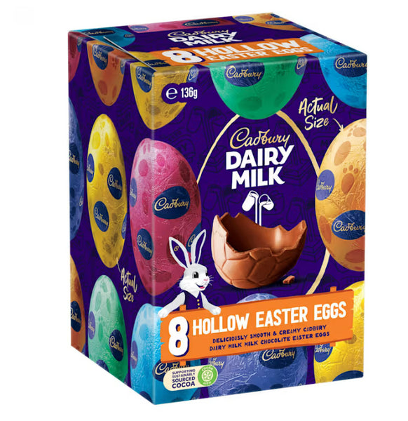 Cadbury Dairy Milk Hollow Easter Eggs 8 Pack