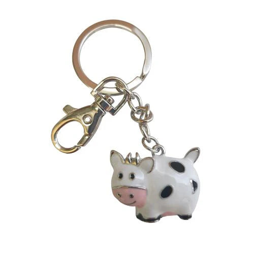 Hand Painted Cow Keyring