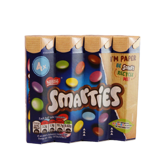 UK Smarties Milk Chocolate Tube 4 Pack