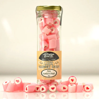 Pink Hearts Rock Candy 100g