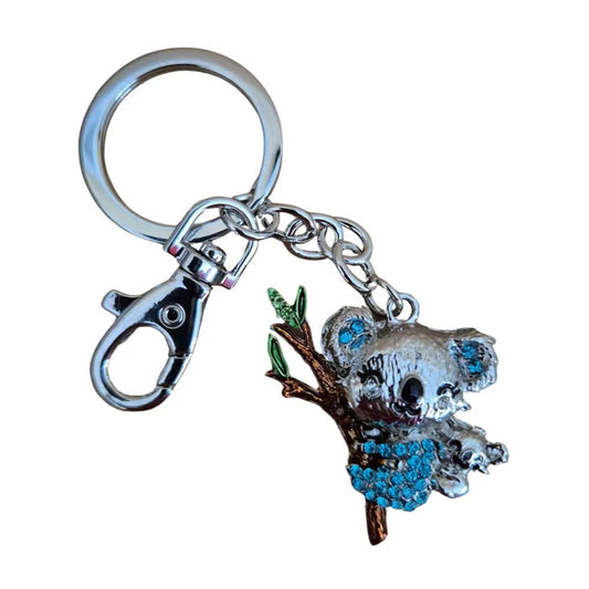 Blue Koala & Baby Keyring