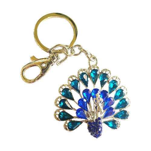 Blue Peacock Keyring