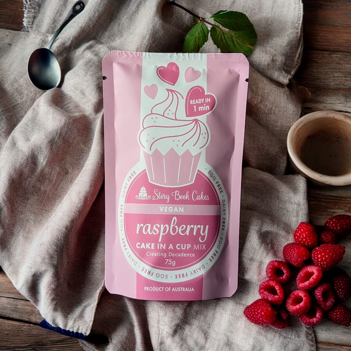 Vegan Raspberry Cake in a Cup 75g