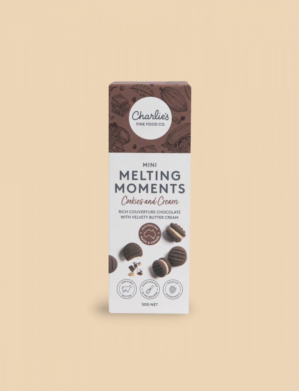 Cookies and Cream Mini Melting Moments Biscuits 50g