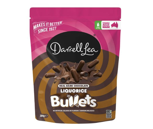 Darrell Lea Dark Chocolate Liquorice Bullets