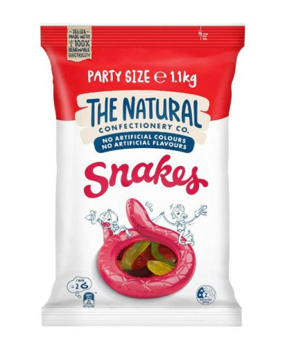 The Natural Confectionery Co. Snakes Lollies Party Size | 1.1 kg