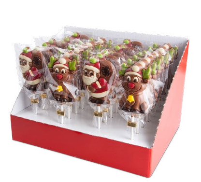 Chocolate Lollipop Santa or Raindeer Face