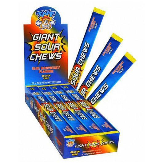 TNT giant sour chew blue raspberry 40g