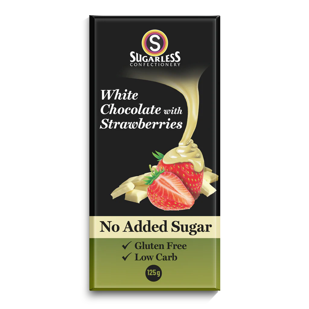 White Chocolate with Strawberries - 125g
