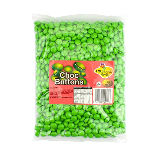 Choc Buttons Green 1kg