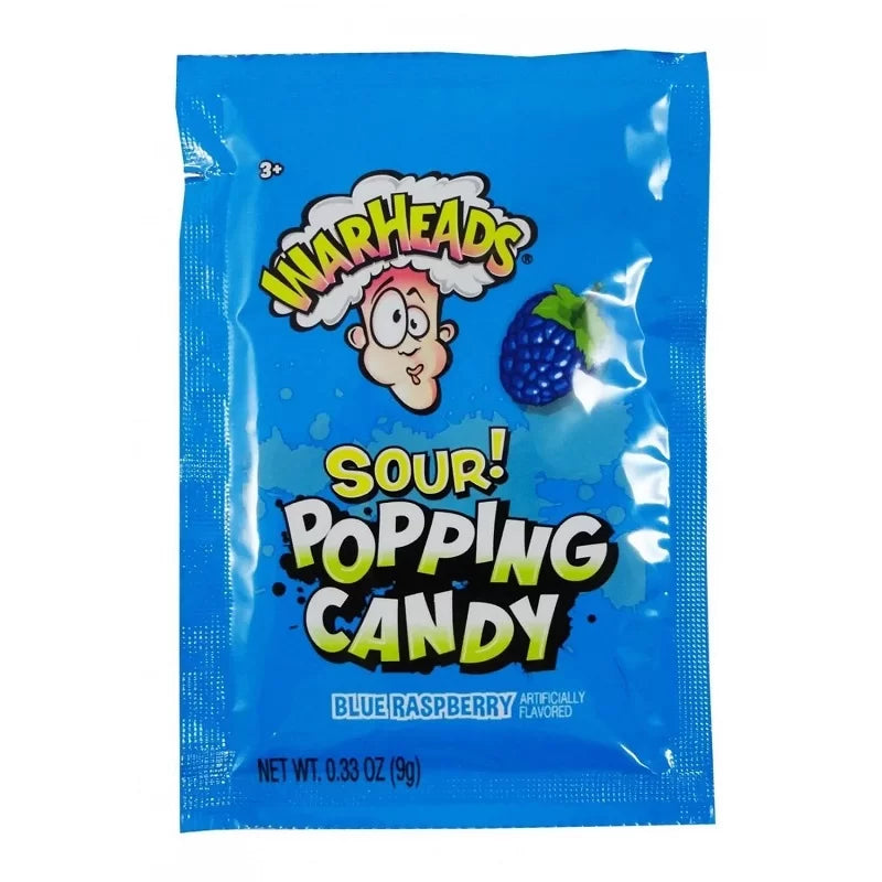 Warheads Sour Popping Candy Blue Rasp 9g