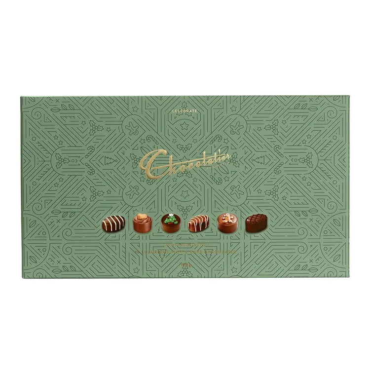190g Celebrate Christmas Milk & Dark Chocolate Gift Box