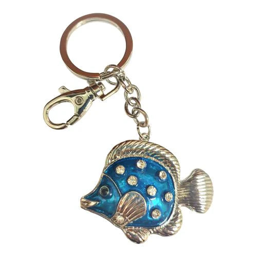Blue Tropical Fish Keyring
