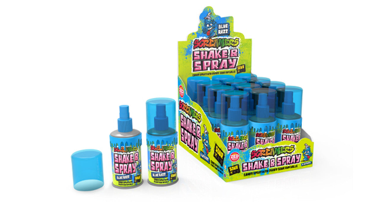 Screamers Shake & Spray Blue Razz