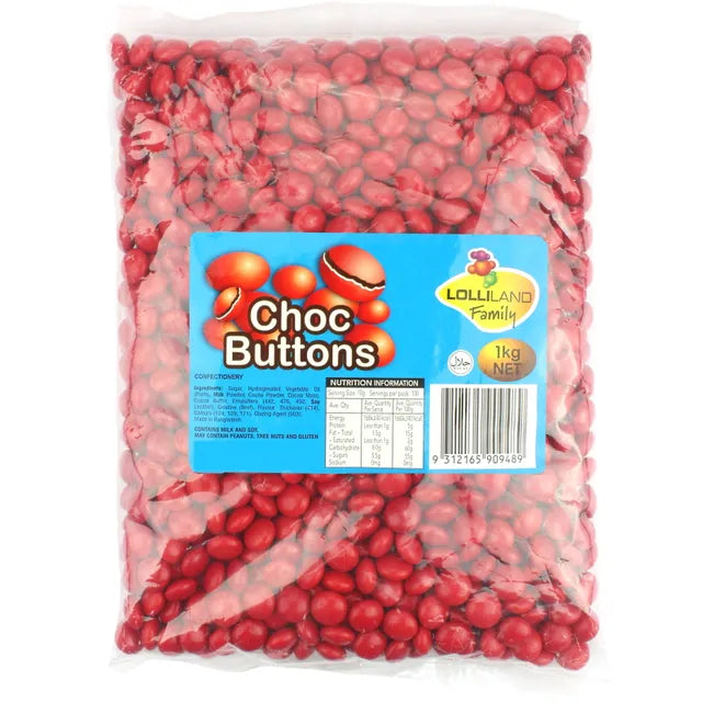 Choc Buttons Red 1kg