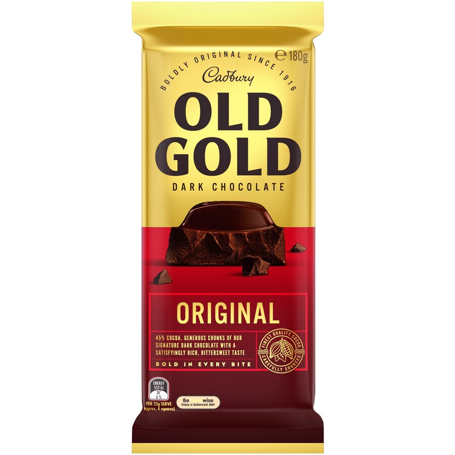 Cadbury Old Gold Dark Chocolate Block 180g