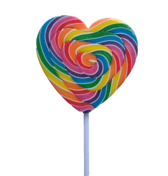 Rainbow Swirl Mega Heart Pop Lollipop