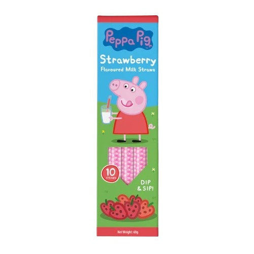 Peppa Pig Strawberry Flavoured Milk Straws