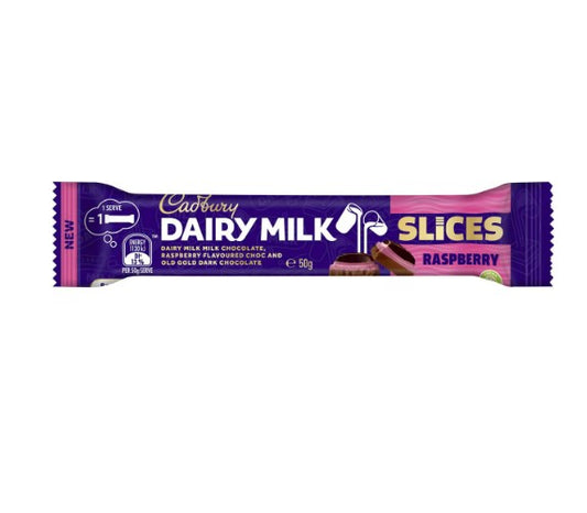Cadbury Slices Raspberry Choc Bar 50g