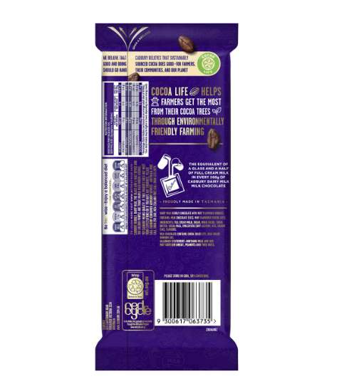 Cadbury Dairy Milk Snack Chocolate Block 180g