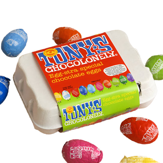 Tony's Chocolonely Easter Egg Carton 12 Assorted Eggs 150g
